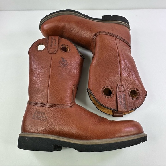 Georgia Boot Men’s Waterproof Leather Farm & Ranch Boots Size 10W - Picture 3 of 8